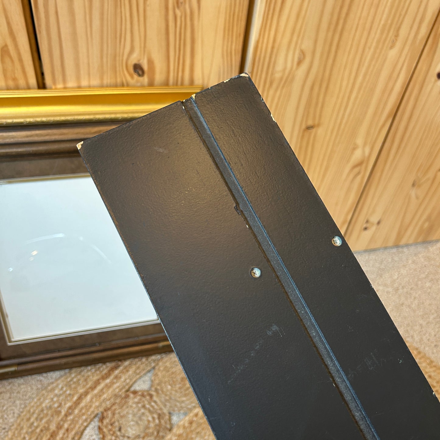Black Wooden Heart Ornate | Picture Ledge Shelf