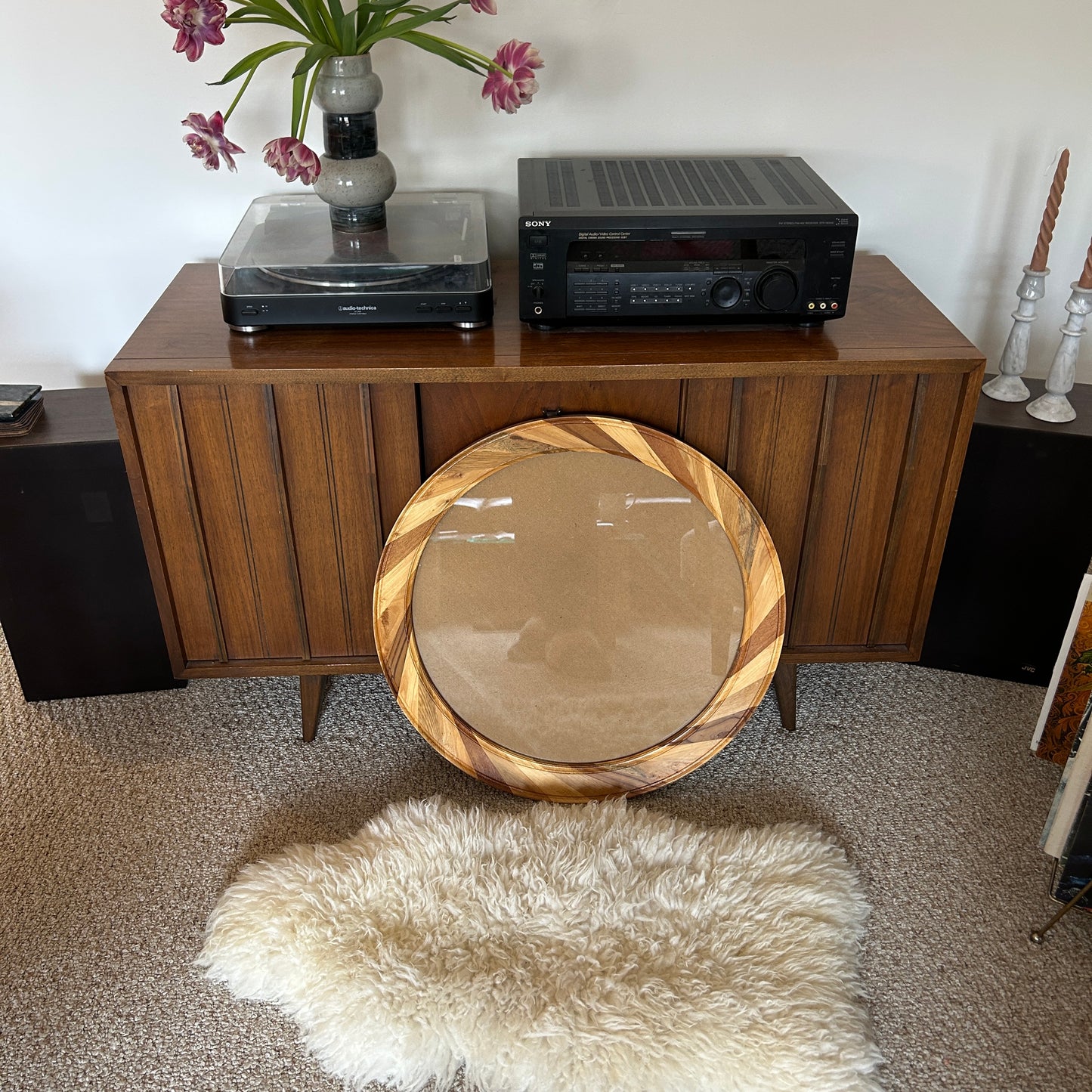 Large Round Wooden Frame