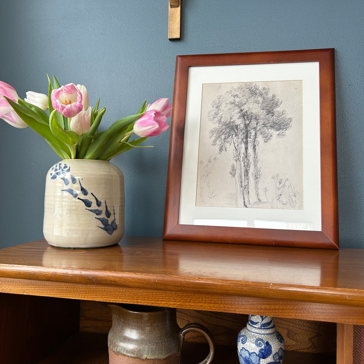 Vintage Tree Sketch Art Print | Wooden Frame