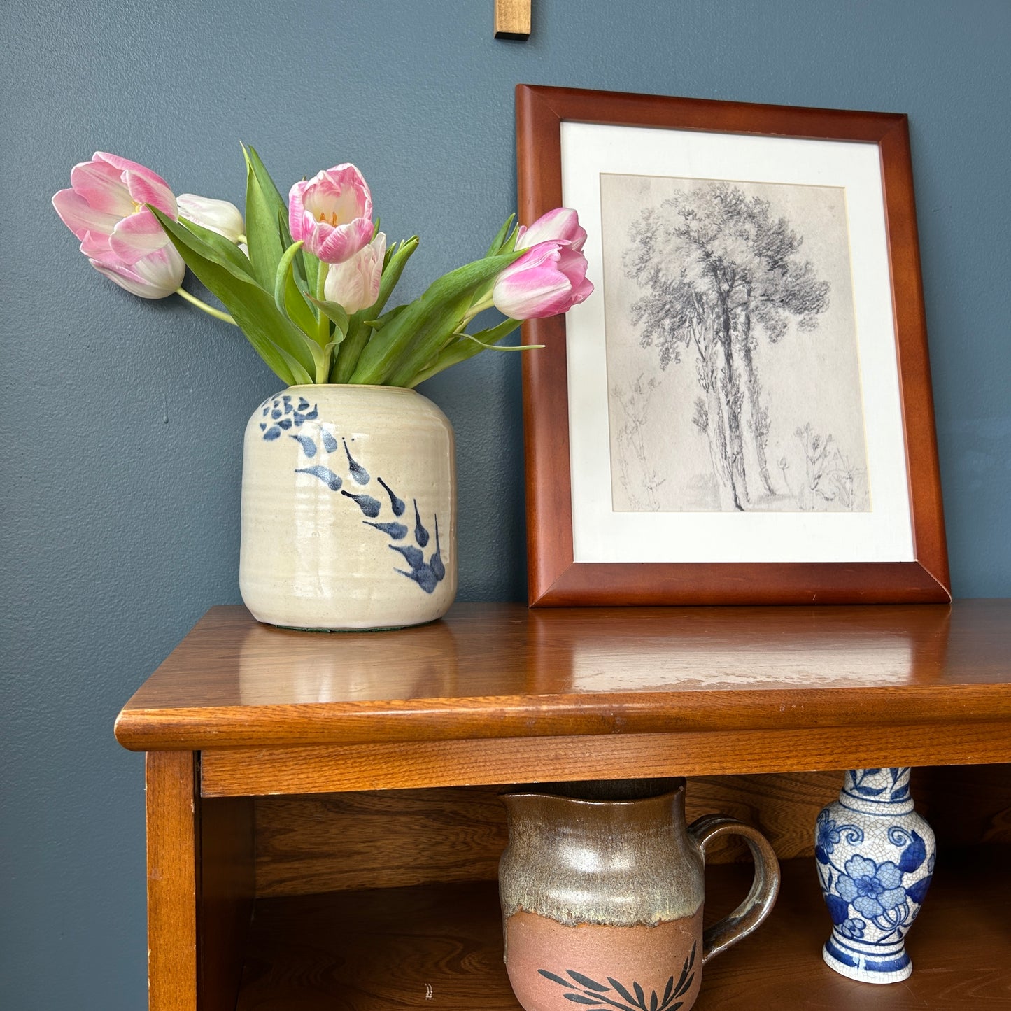 Vintage Tree Sketch Art Print | Wooden Frame