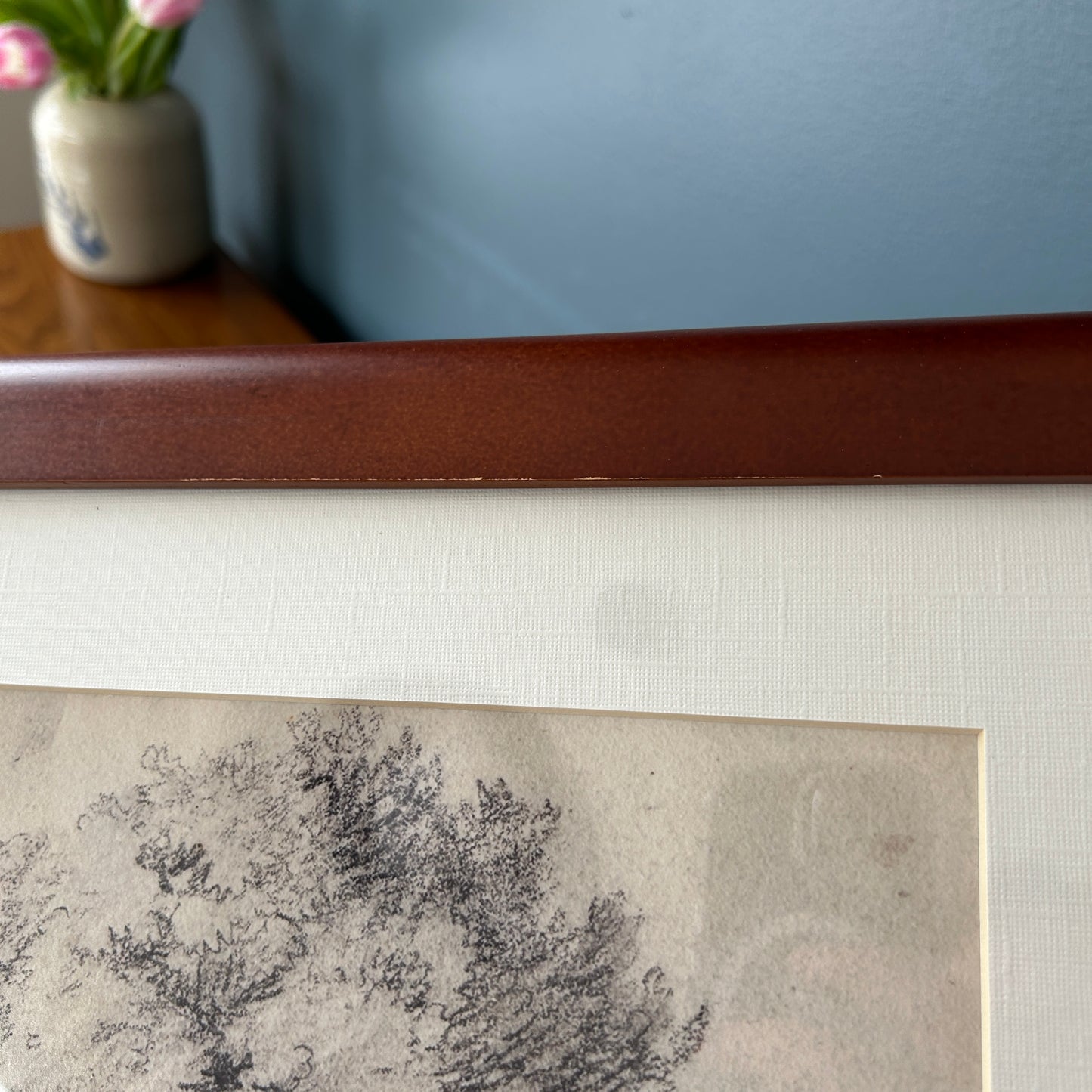 Vintage Tree Sketch Art Print | Wooden Frame