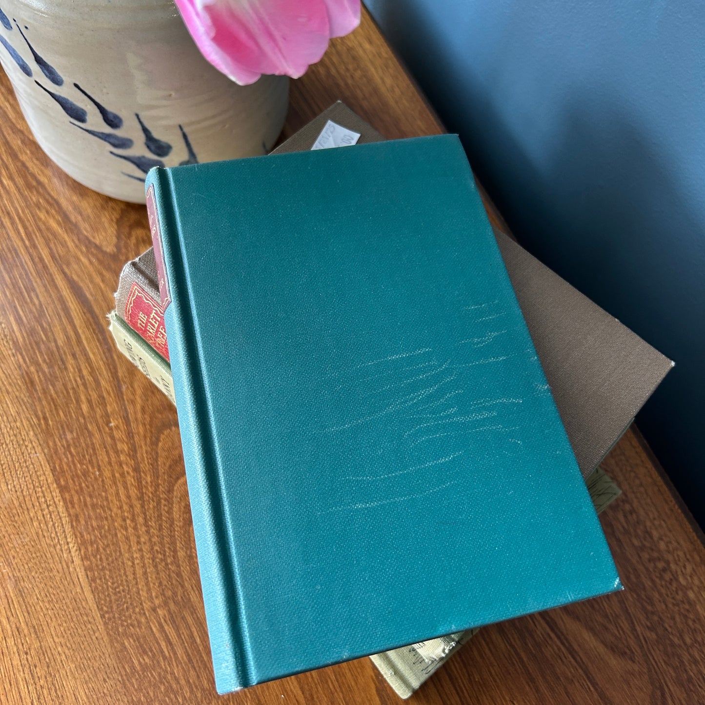 Vintage Green Cloth Covered Book Set