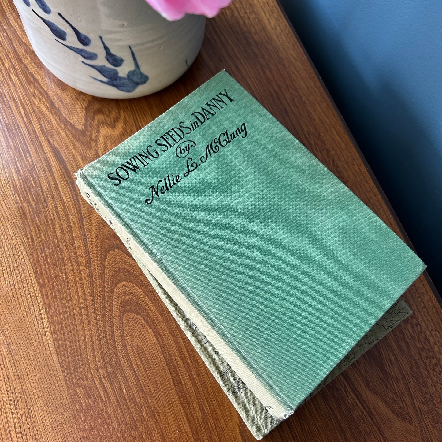 Vintage Green Cloth Covered Book Set