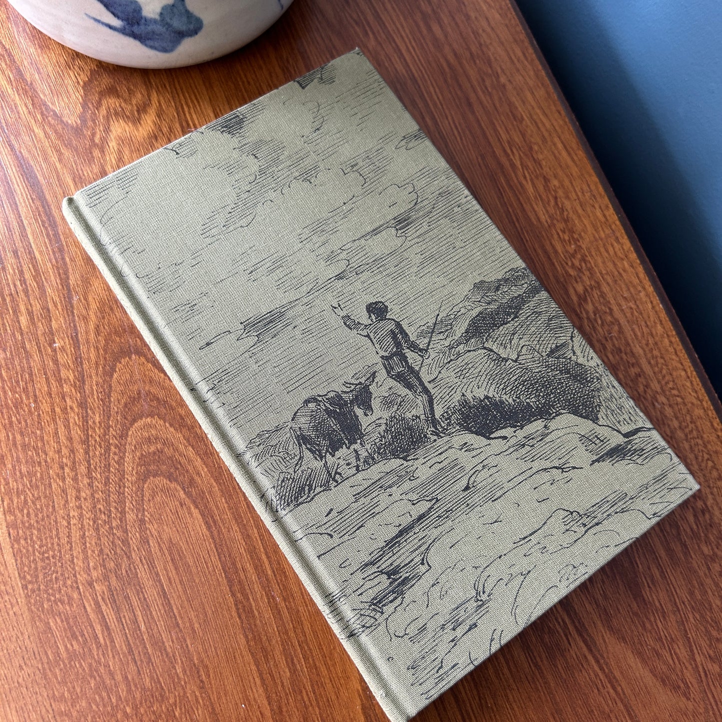 Vintage Green Cloth Covered Book Set