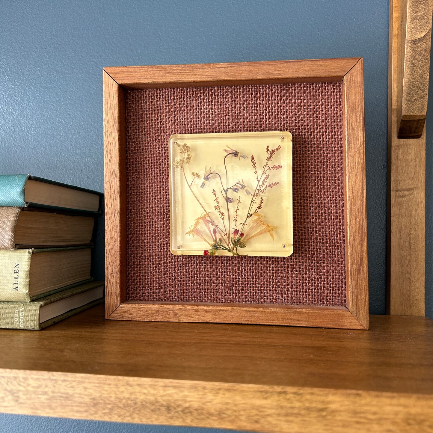 Vintage Dried Floral Art in Resin