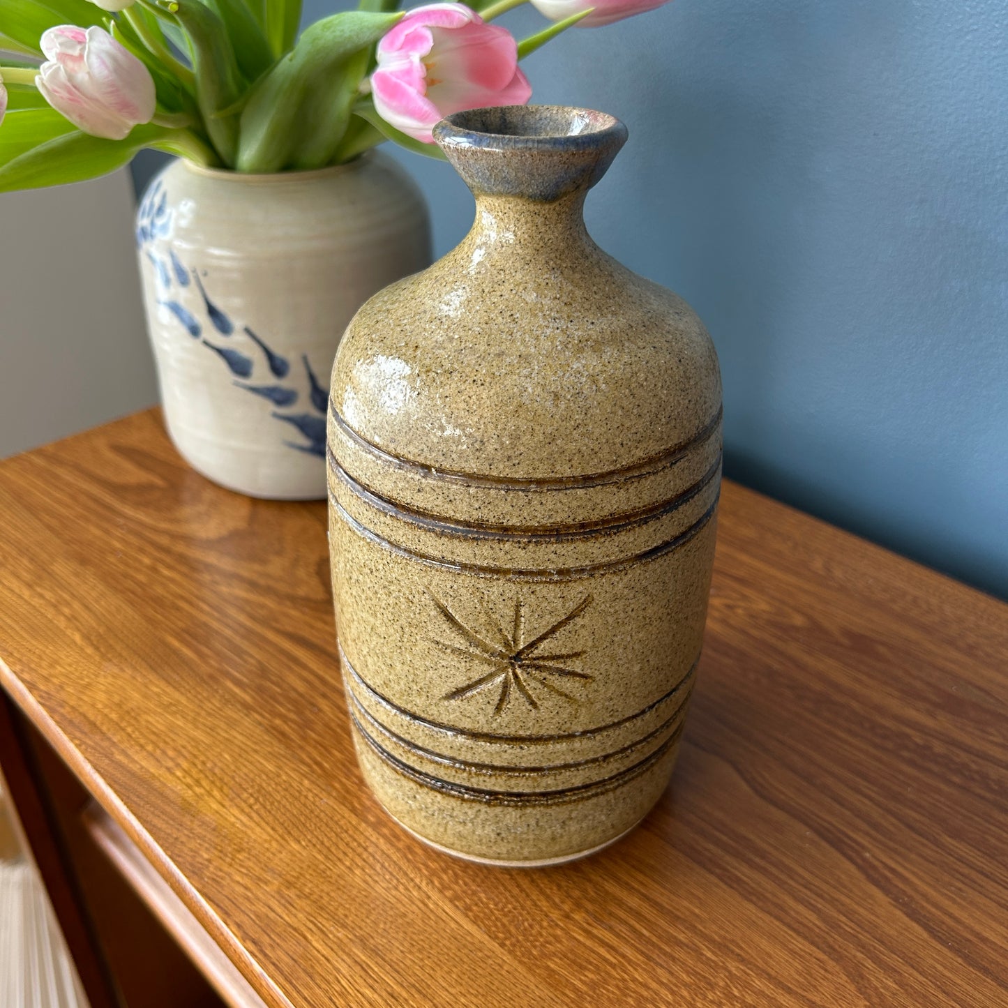 Vintage Studio Pottery Vase | Star Design