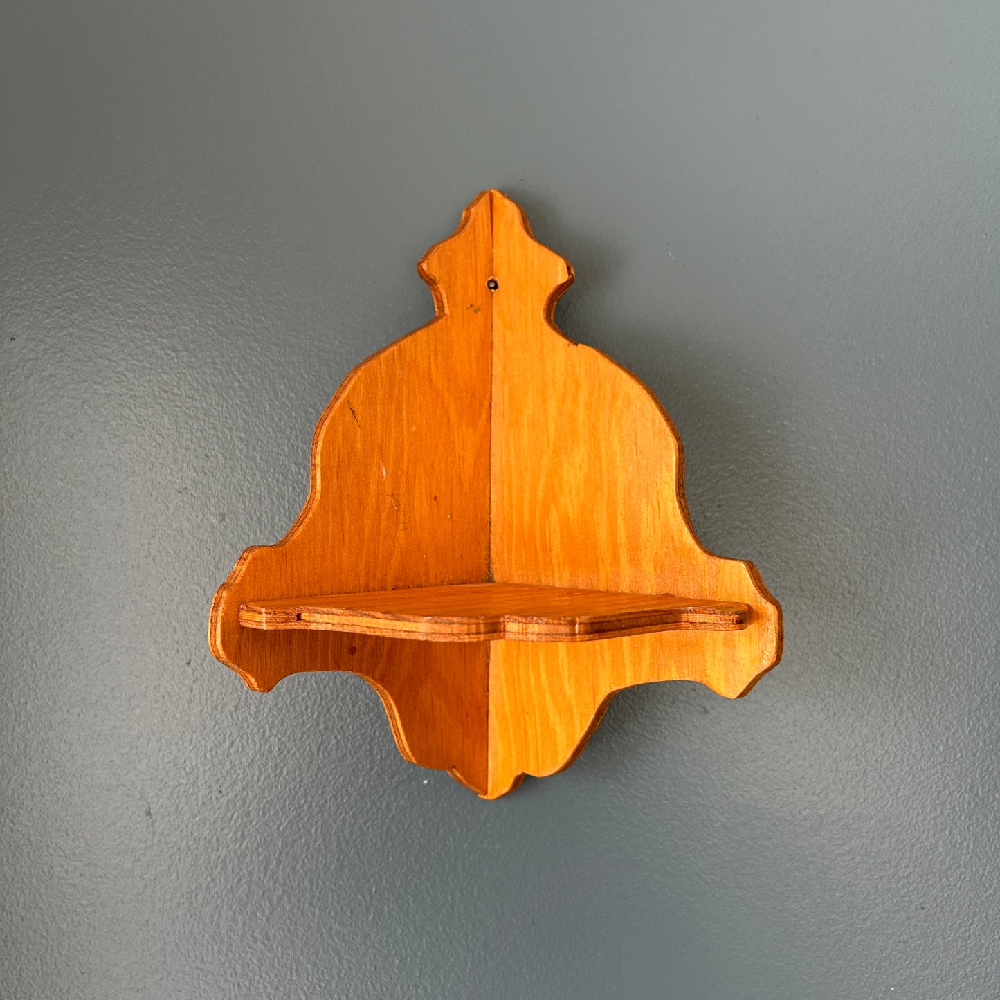 Rustic Wooden Corner Trinket Shelf