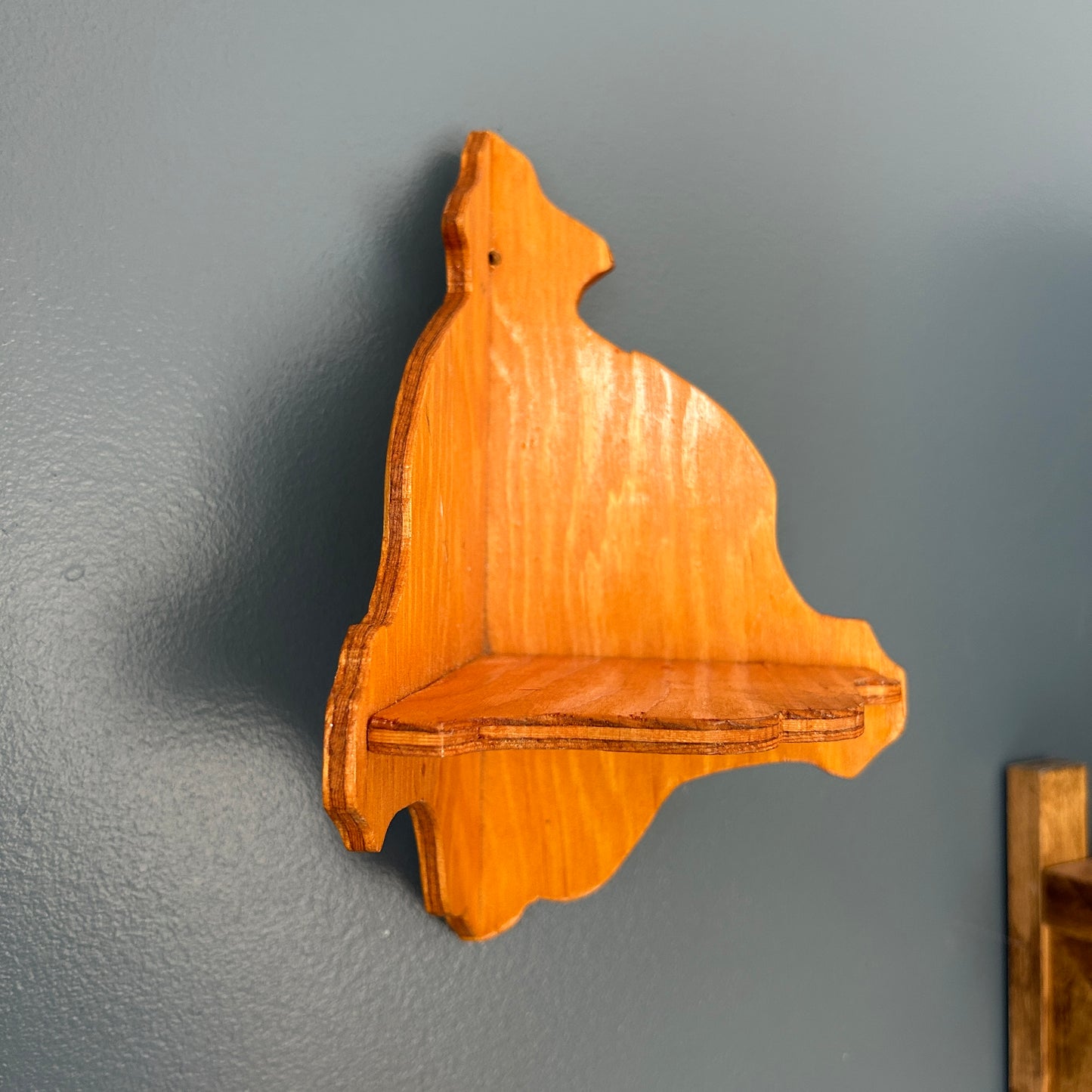Rustic Wooden Corner Trinket Shelf