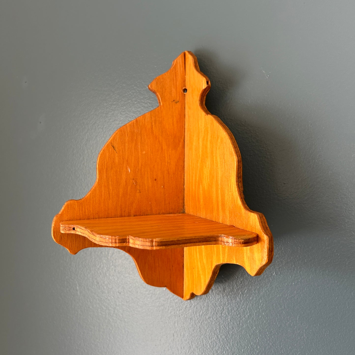 Rustic Wooden Corner Trinket Shelf
