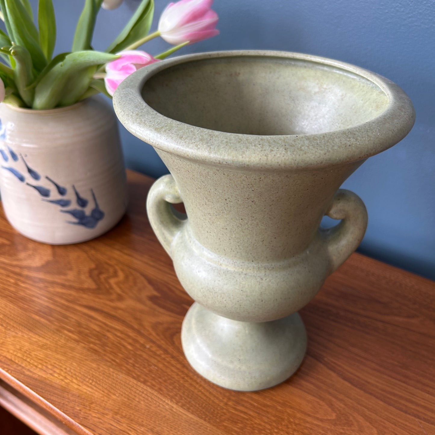 Traditional Style Green Vase