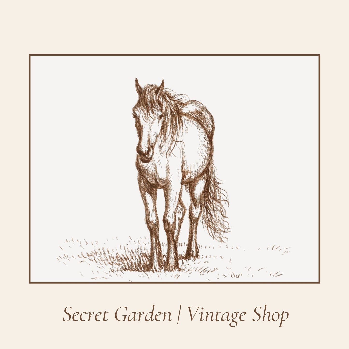 002 Vintage Horse Equestrian Art Print