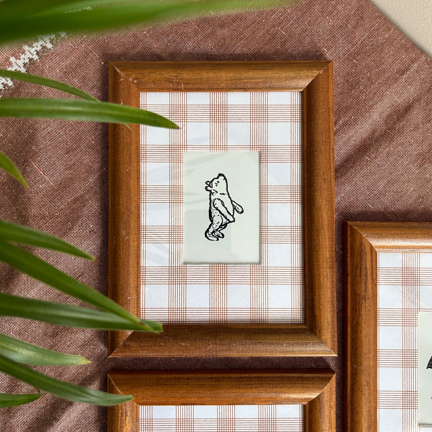 Vintage Winnie The Pooh Print Set of 3 | Custom Checkered Mat Board