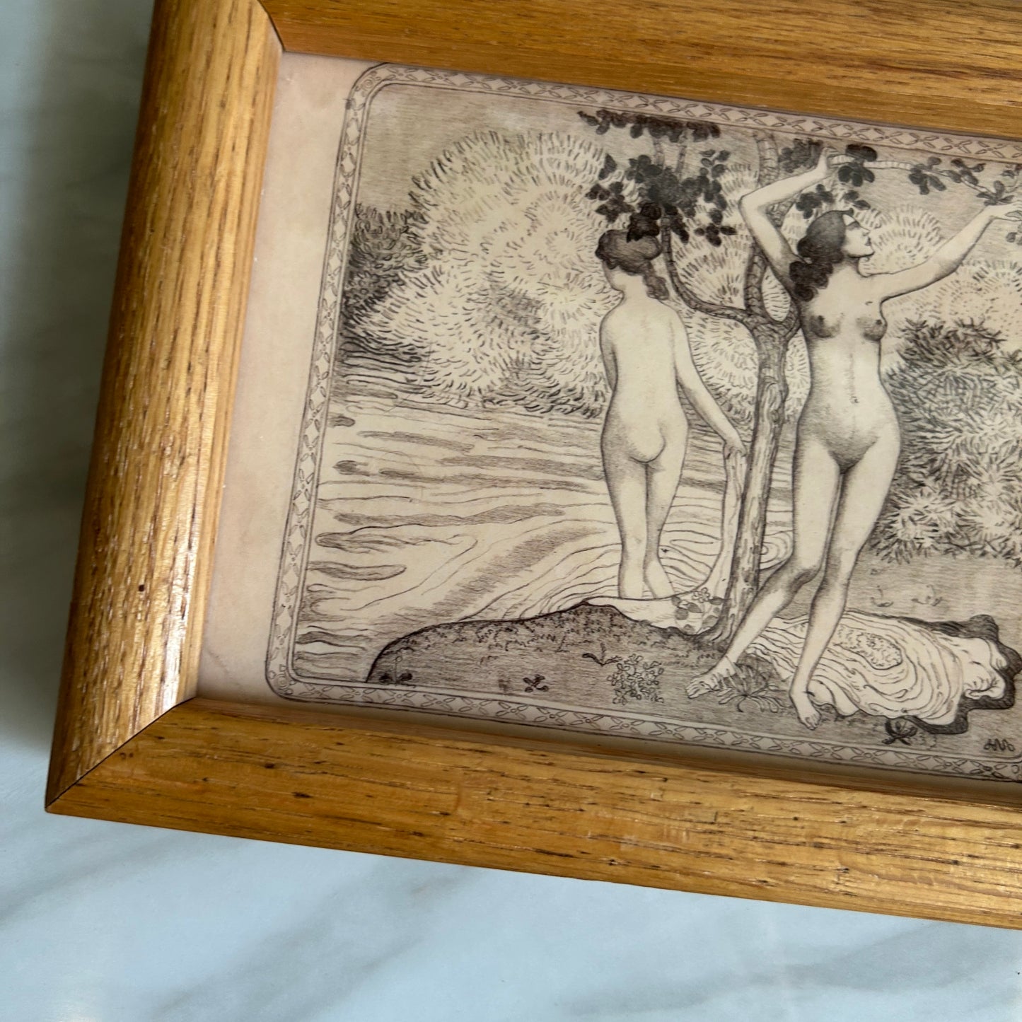 Vintage Ladies by the Water Art Print | Wooden Frame
